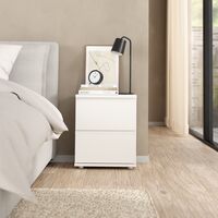 Nova yöpöytä 2-laatikkoa valkoinen